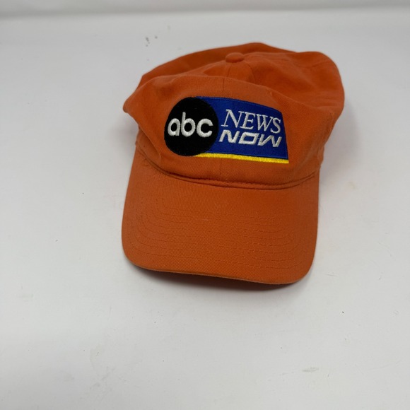 Other - ABC News Now Hat Orange Embroidered Baseball Cap Flexfit Fitted Adult